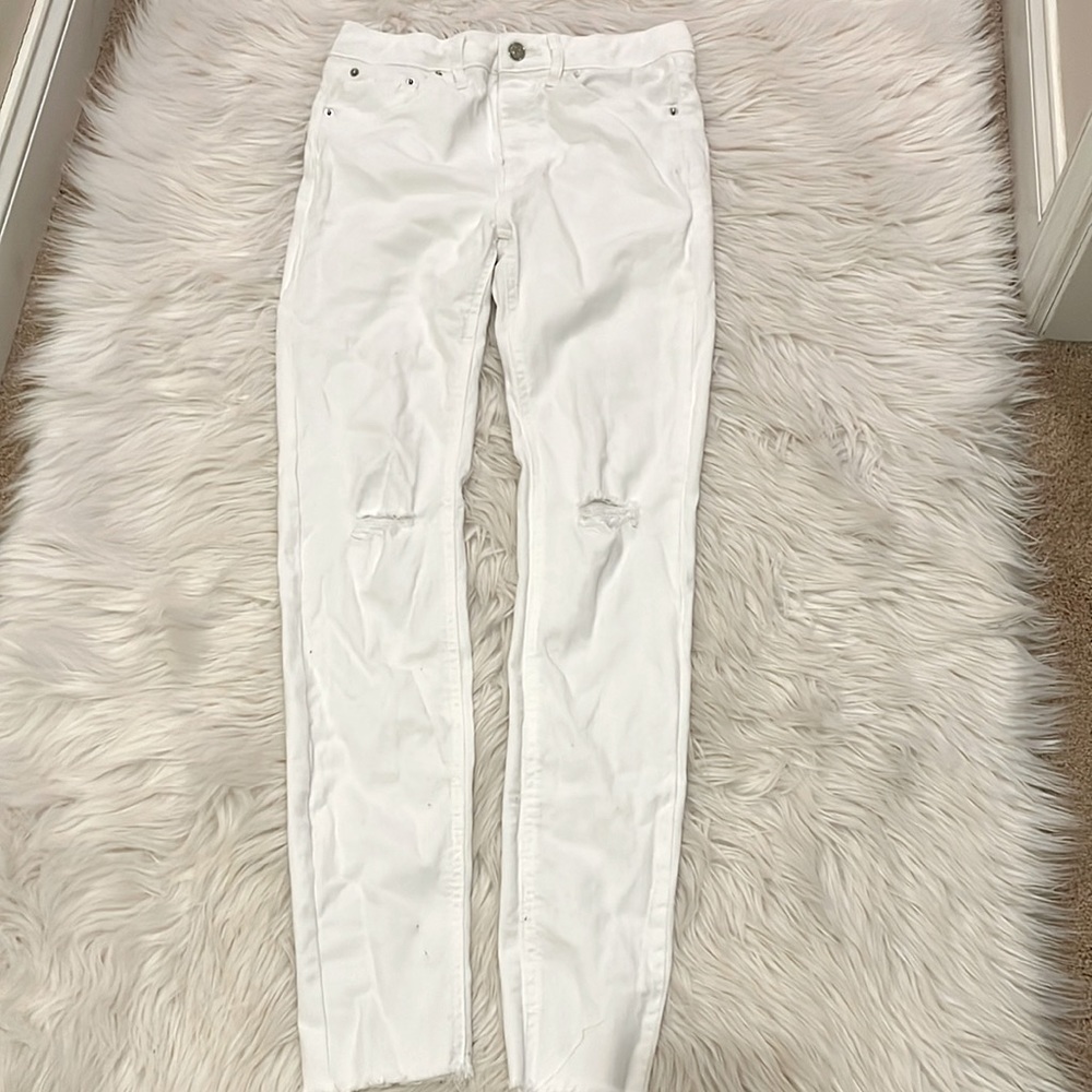 High Rise Skinny White Jeans
